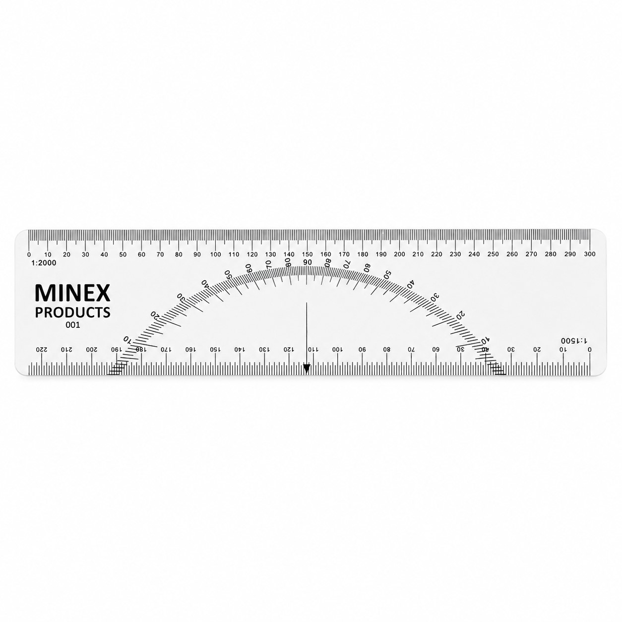 Protactor Topográfico Minex Products – Escalas 1:1500 y 1:2000