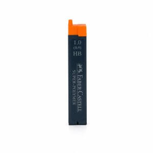Minas Faber-Castell Super Polymer 0.9–1.0 mm HB – Tubo de 12 unidades