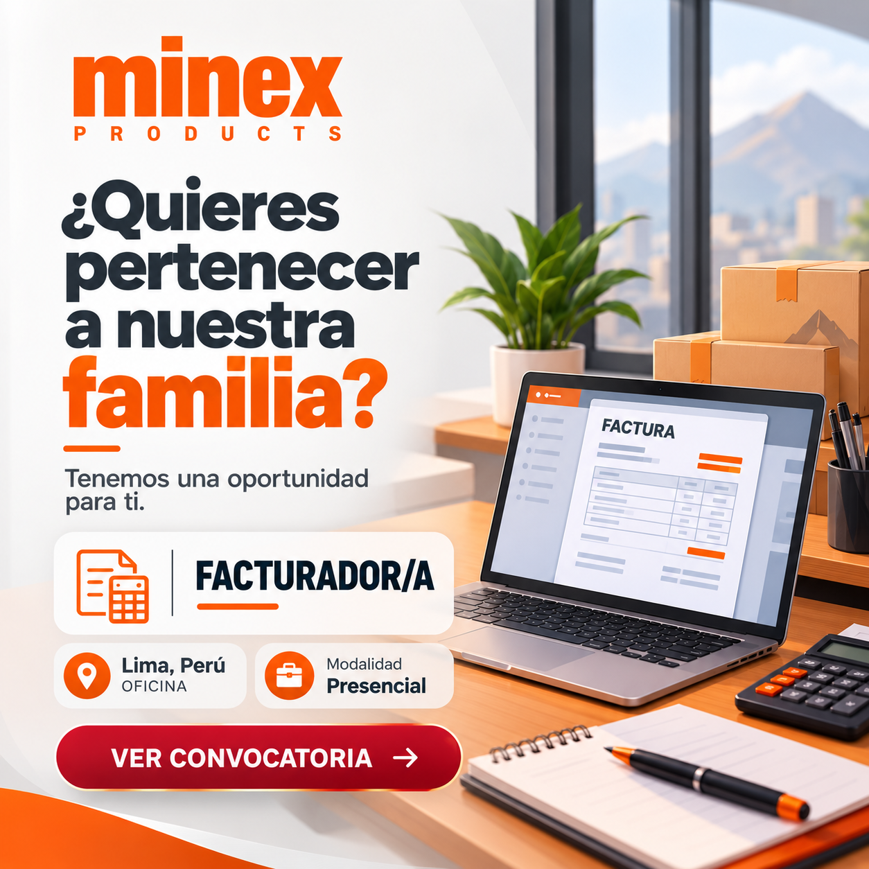 Convocatoria laboral Minex Products